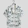 Camisa de Manga Corta Estampada Divertida Estilo Graffiti Ins Marca de Moda Hip-Hop Manga Media Holgada Casual Camisa Hawaiana para Hombre