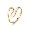 Anillo suave de acero inoxidable curvo en forma de S en stock nicho lujo discreto anillo de acero titanio de alta calidad no se desvanece anillo de mujer