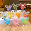 Adorno pequeño de pez marino acrílico, llavero de pez de océano, colgante creativo de botella de arena líquida de pez payaso, decoración de bolsa al por mayor