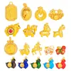 Tienda de Oro Puzuo Mismo Estilo Oro Arena Accesorios DIY Colgante Collar Caballo del Zodiaco para Mujeres Nuevo Estilo Chino Cadena para Clavícula Zodiaco Nacional