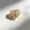 Chapado en Oro Electroplateado de Cobre Clad 18K Alta Retención de Color Corazón Lazo Múltiples Pasadas DIY Accesorios para Joyería Fabricante Mayorista