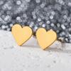 Aretes Geométricos Acero Inoxidable Transfronterizo Europeo y Americano Aretes de Oro de 18K Aretes de Alta Gama para Mujer Joyería de Acero de Titanio con Forma de Corazón