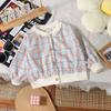 Novos Uniformes de Baseball Infantis, Jaquetas de Veludo Estampadas Tie-Dye Florais Modernas para Crianças Pequenas e Médias, Tops de Cardigan de Tricô para Bebês