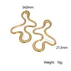 Brincos Europeus e Americanos Novos de Aço Inoxidável, Design Assimétrico Criativo de Nicho Personalizado, Brincos de Aço Titânio 18K Não Desbotáveis