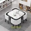 Mesa e Cadeiras Simples Modernas para Negócios e Recepção de Convidados, Mesa Redonda Pequena para Lanchonete de Chá com Leite, Mesa de Jantar