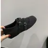 Zapatos Planos Versátiles Mary Jane de Cuero con Punta Cuadrada Tallada de Doble Botonadura Estilo Retro Británico 2026 Otoño/Invierno para Mujer Aumentadores de Altura Interna