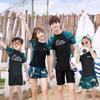 [Roupa de Banho Pai e Filho] Família Dividida Duas Peças Estampada Digital Fresca Roupa de Banho para Snorkel