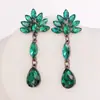 Brincos de strass em forma de gota longa europeus e americanos joias cross-border AliExpress Amazon quentes brincos de casamento para noivas brincos