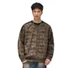 Ropa para Hombre Fengshe / Sudadera de Manga Raglán para Primavera y Otoño con Logo, Línea de Hombro de Ante Sintético, Tres Rayas, Top de Manga Larga con Forro Polar para Hombre