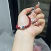 Ciervo Blanco con Pulsera de Loto Paso a Paso Pulsera de Loto Púrpura Cinnabar Oro Piedra del Sol Joyería para Mujer