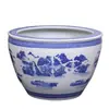 Tanque grande de patio de porcelana azul y blanca de Jingdezhen tanque de agua tanque de peces dorados cuenco de loto maceta de loto lirio de agua tanque de tortugas tanque de tortugas de hotel