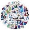 50 Adesivos de Grafite Animados Frozen Decorar Caderno Copo de Água Desktop do Computador Geladeira Adesivos à Prova d'Água