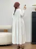 Vestido Largo de Moda Otoño 2026 con Cuello en V Fresco y Lazo, Mangas Largas para Mujer, Vestido Largo Juvenil Dulce Holgado para Niñas