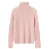 Camiseta base de punto 100% cachemira pura con adornos completos de pedrería para mujer, nuevo top versátil de cuello redondo de manga larga de color liso para otoño e invierno