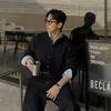 Suéter Retro Americano para Hombre 2025 Nuevo Primavera y Otoño Holgado Moda Diseño Nicho Punto de Alta Gama Top
