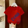 Camiseta de Algodón Puro con Estampado Nuevo y Elegante de Manga Corta para Niños 2026, Top de Dibujos Animados Fresco de Verano para Niños Pequeños