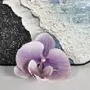 Cabeça de Flor Phalaenopsis Vermelha da Moda Filme de Impressão 3D Simulação Cartão de Cabelo diy Flor Decorativa 9cm Presente de Mão Caixa de Doces