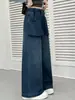 Novas Calças Jeans Patchwork de Perna Larga para Meninas Soltas de Cintura Alta Comprimento Total Calças Casuais da Moda Crianças de Meia-Idade e Grandes Estilo Tendência Outono