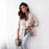 Comercio exterior transfronterizo Ropa de mujer europea y americana Amazon AliExpress 2024 otoño e invierno chaqueta de traje pequeña de moda de color sólido cruzada