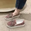 Zapatos de mujer talla grande 2025 primavera nuevo estilo slip-on suela gruesa casuales con lazo de diamantes de imitación estilo coreano zapatos de estudiante