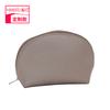 Bolso de mujer con logotipo imprimible del fabricante, bolso de mano para cosméticos de mujer, bolso de cuero PU semicircular impermeable, bolsa de almacenamiento portátil para ropa exterior