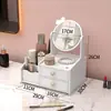 Tocador Portátil Mini 40 con Ventana de Bahía Moderno Simple Giratorio de Escritorio Tocador Creativo de Escritorio para Dormitorio Espejo de Tocador