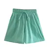 Conjunto de Camisa de Manga Larga a Rayas y Shorts de Verano para Mujer Estilo Europeo y Americano 2026 6015