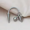 Design único pingente de cone anel de ferradura brinco de osso da orelha estilo hip-hop escuro brinco de rosca em forma de C joia para piercing