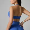 Top de yoga transpassado com alças ajustáveis, lindo design nas costas, sutiã esportivo de nylon 66 para mulheres, toque nude, versátil