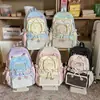 Nueva mochila escolar elegante para niñas, alto atractivo estético, color block, estilo universitario, mochila para estudiantes de secundaria y preparatoria, estilo ballet, encaje plisado, bolsa ita