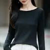Estilo delicado, ribete con volantes, top de punto de un solo hombro para mujer, con rayas verticales, mangas largas y un diseño ajustado para poner, perfecto como capa base