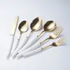 Juego de Cubiertos de Acero Inoxidable y Cerámica de Lujo Nórdico de Amazon, Cuchillo para Bistec Verde Oscuro, Tenedor y Cuchara