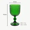 Copa de Vino de Vidrio de Color en Relieve, Vaso para Jugos, Copa de Vino, Copa de Cáliz, Copa de Vino Engrosada, Copa de Champaña, Lujo Ligero Retro