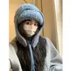 Chapéu de Lã Tricotado Estilo Coreano Inspirado na Atmosfera de Inverno para Mulheres, Chapéu Aviador Quente Protetor de Orelhas para Outono e Inverno, Chapéu Trapper de Esqui