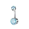 Prego de Umbigo Popular Transfronteiriço F136 Material Liga de Titânio Zircônia de Duas Pontas Argola de Umbigo Joias para Piercing Fábrica de Origem Atacado