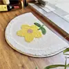 Alfombra de suelo de flores frescas transfronteriza para dormitorio, mesita de noche, suave, aislante del frío, decoración, alfombra de suelo de imitación cachemir, alfombrilla antideslizante para baño