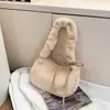 Bolso de Felpa Transfronterizo para Axila 2025 Nuevo de Moda Tendencia Bolso Pequeño Bolso de Mujer Simple Casual Moda Bolso de Hombro Portátil