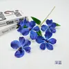 Flores Artificiales de Seda para Decoración de Salón de Bodas, Arreglos Florales, Decoración del Hogar, Flores Falsas, Tallo Único de Orquídea Phalaenopsis Impreso en 3D con 5 Flores