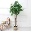 Maceta de planta verde artificial Decoración de plátano de planta artificial nórdica hoja de tortuga estilo ins sala de estar decoración interior grande