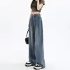 Cintura alta plissado wide leg jeans feminino draping loose 2023 emagrecimento versátil europeu e americano design calças retas