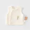 Chaleco cálido para bebé para otoño e invierno, chaleco de algodón acolchado para niños pequeños, chaleco sin mangas para niños, top de algodón puro para recién nacidos que protege el vientre