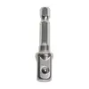 Métrica Imperial 7-19mm Dado Barra de Extensión con Vástago Hexagonal de 3/8" 1/4"-3/4" Dado de Matraca Plateado