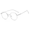Nuevas Gafas Redondas Pequeñas Populares Transfronterizas con Filtro de Luz Azul Montura Metálica Abierta Estilo Universitario Gafas Planas Decorativas