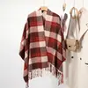Atmosfera de alto nível Lenço Xadrez Espesso do Coringa para Menina Inverno Estilo Coreano Outono e Inverno Lenço 2024 Novo Xale Grande