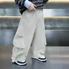 Pantalones para niño primavera/verano 2026 nuevos pantalones cargo de primavera para niños, pantalones anchos holgados de primavera para niños grandes, ropa infantil de moda