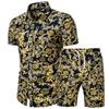 2021eBay AliExpress Amazon traje casual para hombre moda slim camisa de manga corta pantalones cortos traje de dos piezas para hombre