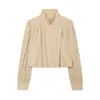Ropa de mujer transfronteriza al por mayor 2026 AliExpress artículo de moda casual de venta caliente con manga abullonada, cuello alto, cierre de cremallera, chaqueta corta