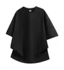 Camiseta de Verão com Gola Redonda, Manga Curta, Ombro Caído, Cor Sólida, Respirável, Tendência High-Street Transfronteiriça, Peso Pesado, Com Logo Personalizado, Marca Tendência, Roupa de Trabalho