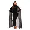 Actuación Escénica de Halloween Popular Disfraz de Bruja Vampiro Bruja Fantasma con Capa Malla Capa Mascarada