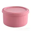 Lonchera de Silicona, Caja Redonda para Conservar Frutas de Picnic de Grado Alimenticio, Portátil para Trabajadores de Oficina